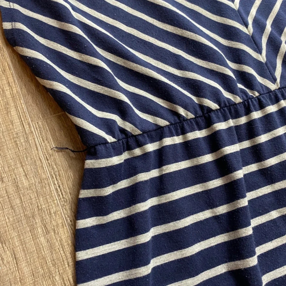 Motherhood Maternity Navy Blue White Striped Sleeveless Maxi Dress Small, Spring - Picture 2 of 6